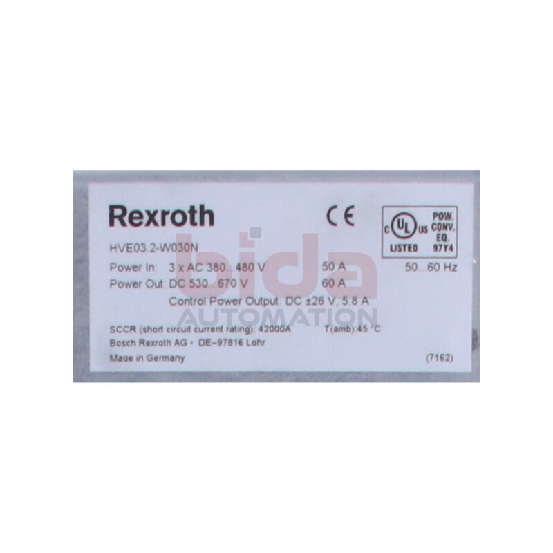 REXROTH HVE03.2-W030N Stromversorgungsanlage Power Supply Unit