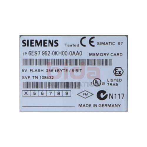 Siemens 6ES7 952-0KH00-0AA0 / 6ES7952-0KH00-0AA0 SIMATIC S7, Memory Card f&uuml;r S7-400,  256 Kbyte