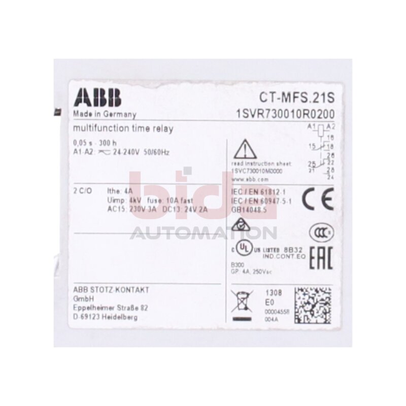 ABB CT-MFS.21S(1SVR730010R0200) Multifunktions-Zeitrelais Multifunction time relay