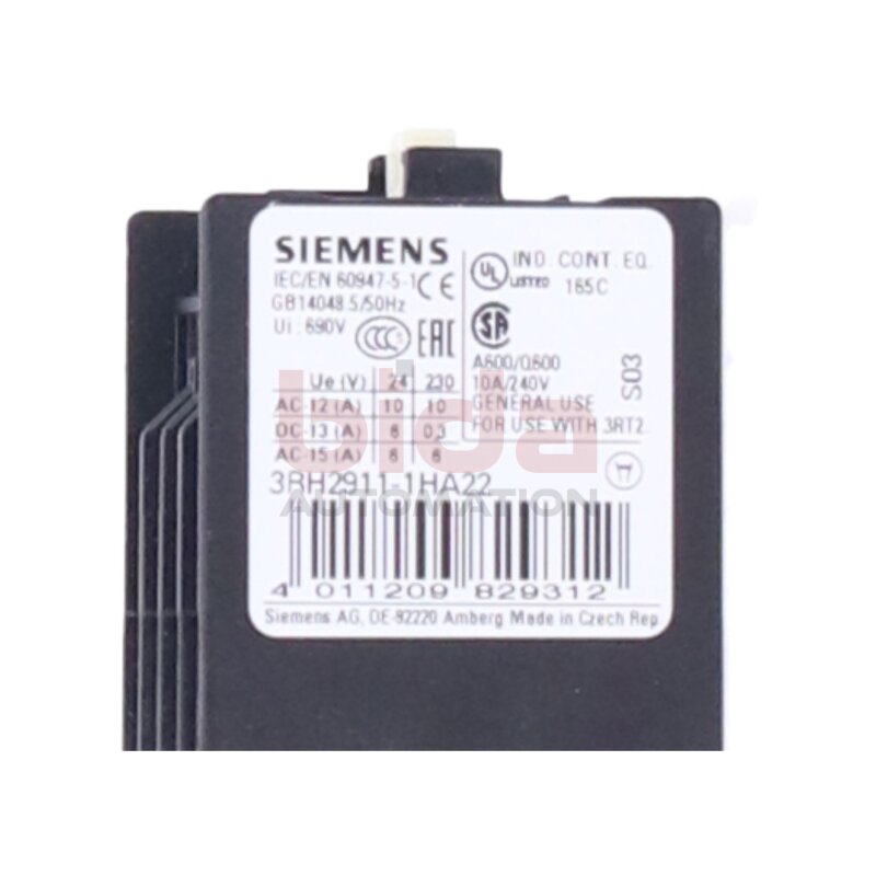 Siemens 3RH2911-1HA22 Hilfsschalter Auxiliary switch