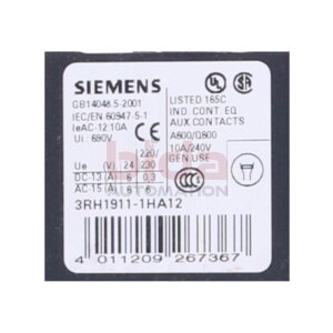 Siemens 3RH1911-1HA12 Hilfsschalterblock Auxiliary switch...