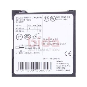 Siemens 3RH1131-2BB40 Hilfsschütz Auxiliary contactor