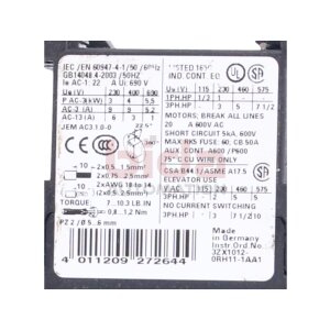 Siemens 3RT1016-1AB01 Leistungsschütz Power contactor
