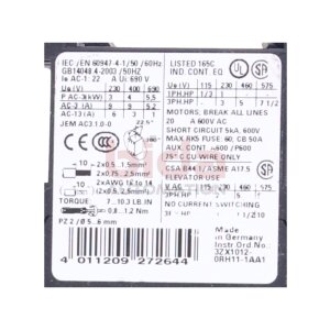 Siemens 3RT1016-1AB01 Leistungsschütz Power contactor