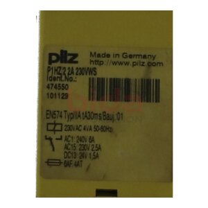 PILZ P1HZ/2 2A 230VWS (474550) Sicherheitsrelais / Safety...