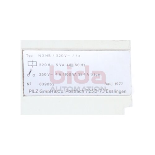 PILZ PILZ N 2 HS /220V /1a Sicherheitsrelais / Safety relay