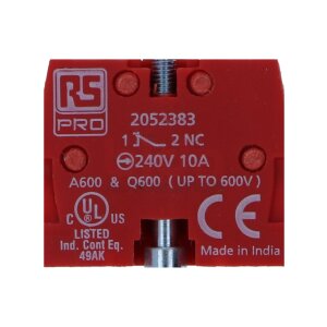 RS PRO 205-2383 Kontaktblock 1 NC Contact block