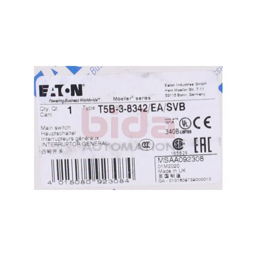EATON T5B-3-8342/EA/SVB (092308) Hauptschalter / main switch