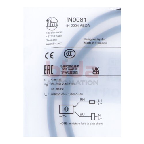 ifm electronic IN0081 Induktiver Sensor Inductive sensor