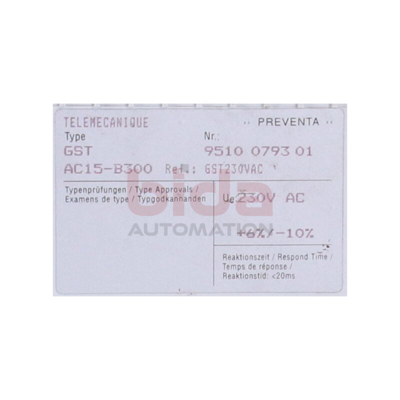 TELEMECANIQUE GST AC15-B300 (9510079301) Sicherheitsrelais Safety relay