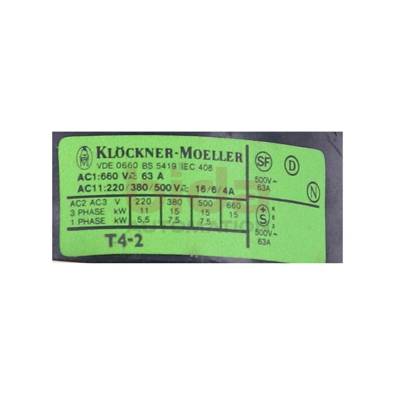 Moeller T4-2/e Umschalter Switch 660V AC 63A