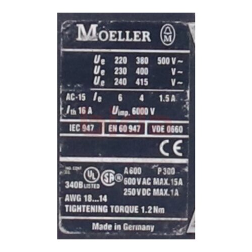 Moeller 31 DIL M Hilfssch&uuml;tz Auxiliary contactor