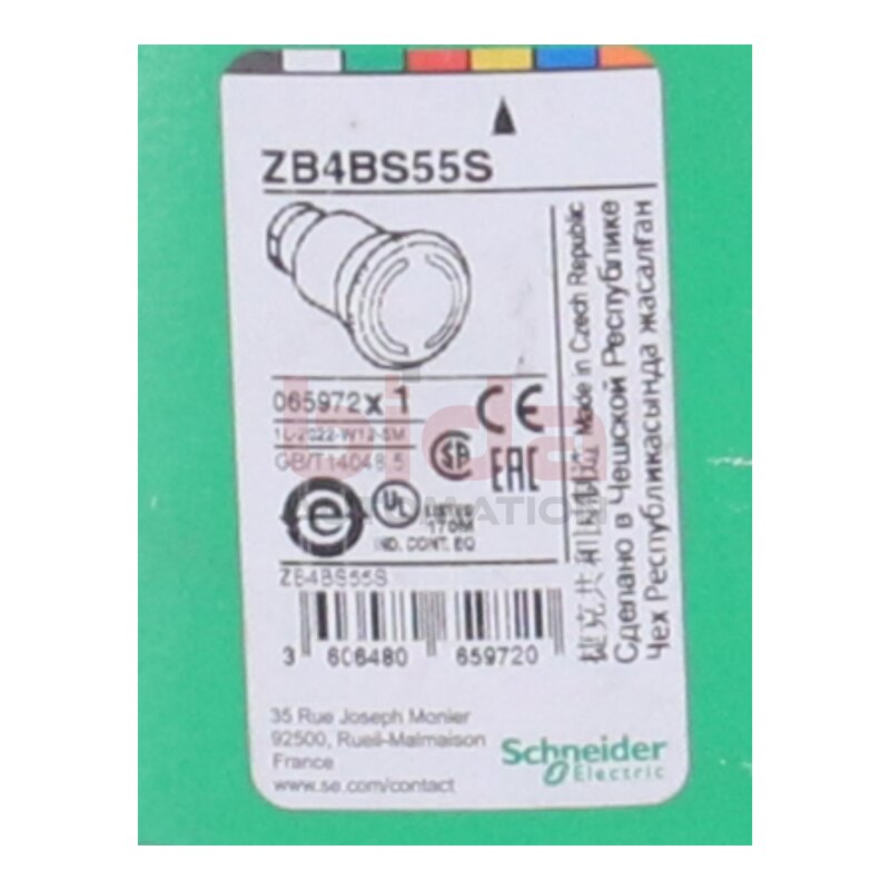 Schneider ZB4BS55S Not-Halt/Not-Aus-Drucktaster / Emergency stop/emergency shut-off push button