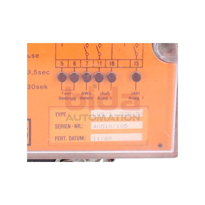 STARKSTROM GUMMERSBACH LVS/1  220/50 Unfallschutz-System Collision Prevention System