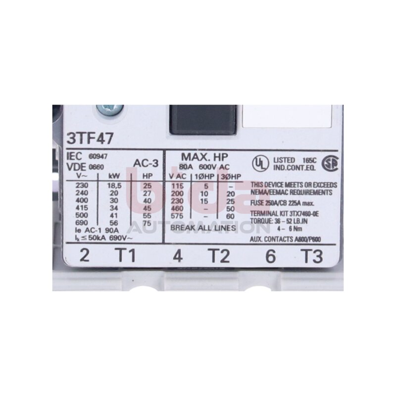 Siemens 3TF4722-0AP0 / 3TF4 722-0AP0 Leistungssch&uuml;tz Power contactor