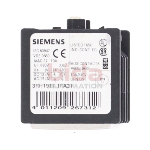 Siemens 3RH1911-1FA31 Hilfsschalterblock Auxiliary Switch Block