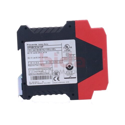 Schneider XPS BCE 3410P Sicherheitsrelais / Safety relay 115V AC / 50-60 Hz