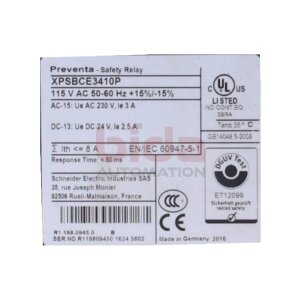 Schneider XPS BCE 3410P Sicherheitsrelais / Safety relay...