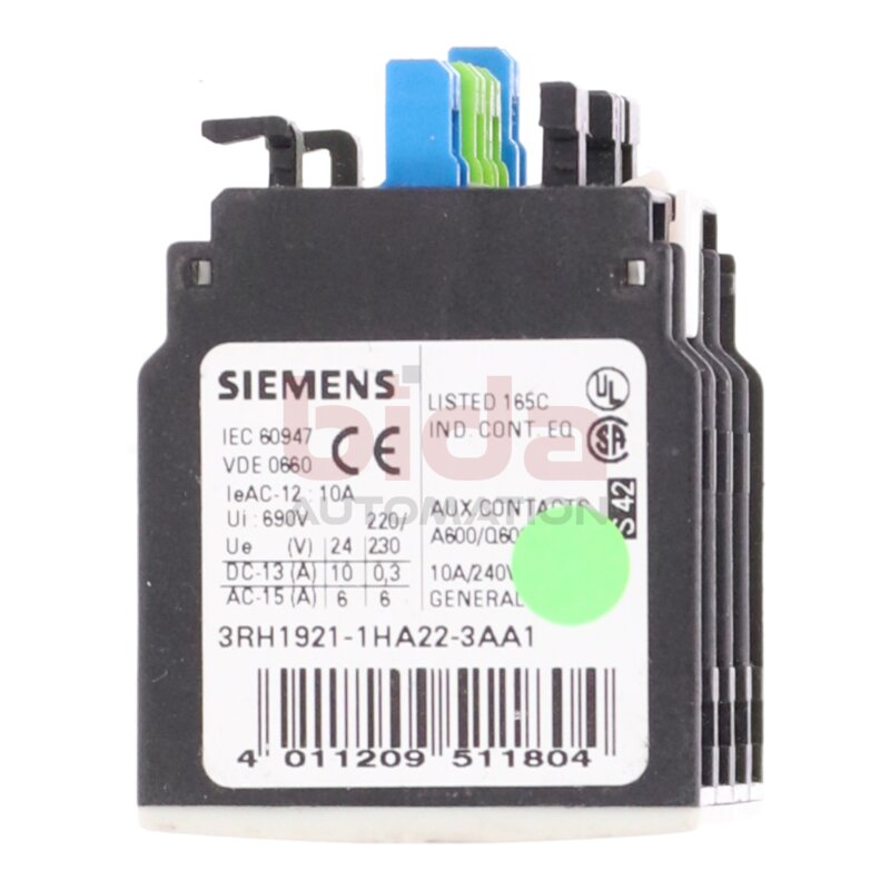 Siemens 3RH1921-1HA22-3AA1 Hilfsschalterblock Auxiliary Switch Block