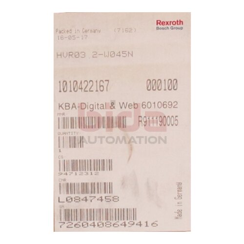 Rexroth HVR0.2-W045N (R911190005) Versorgungsmodul Power Supply