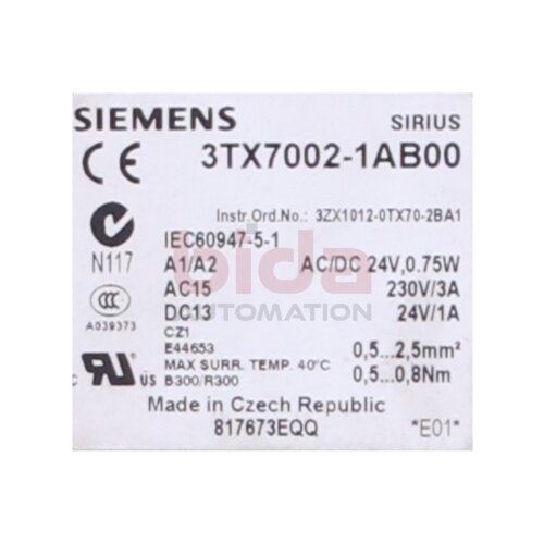 Siemens 3TX7002-1AB00 / 3TX7002-1AB00 Ausgangskoppelglied / output coupler 24 V