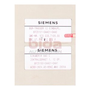 Siemens 6FC5101-0AA01-0AA0 SINUMERIK 840C/840CE...