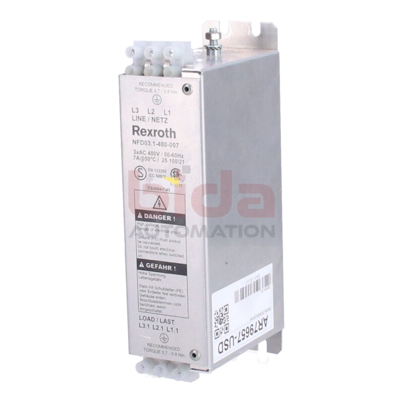 REXROTH NFD03.1-480-007 (R911286917) Netzfilter / Power line filter 480V 7A 50/60Hz