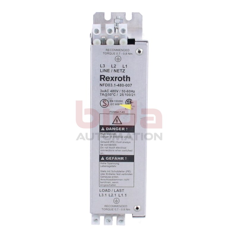 REXROTH NFD03.1-480-007 (R911286917) Netzfilter / Power line filter 480V 7A 50/60Hz