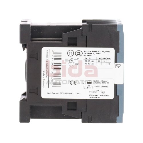 Siemens 3RH2122-2BB40 / 3RH2 122-2BB40 Hilfssch&uuml;tz Auxiliary Contactor