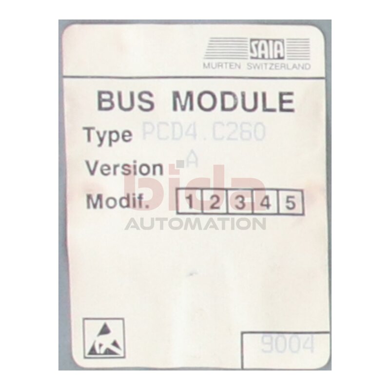 SAIA PCD4.C260 Busmodul Bus module