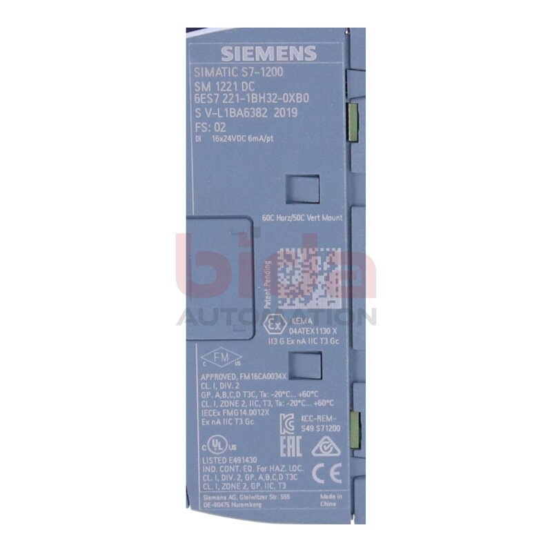 Siemens 6ES7221-1BH32-0XB0 / 6ES7 221-1BH32-0XB0 SIMATIC S7-1200, Digitaleingabe / digital input  SM 1221