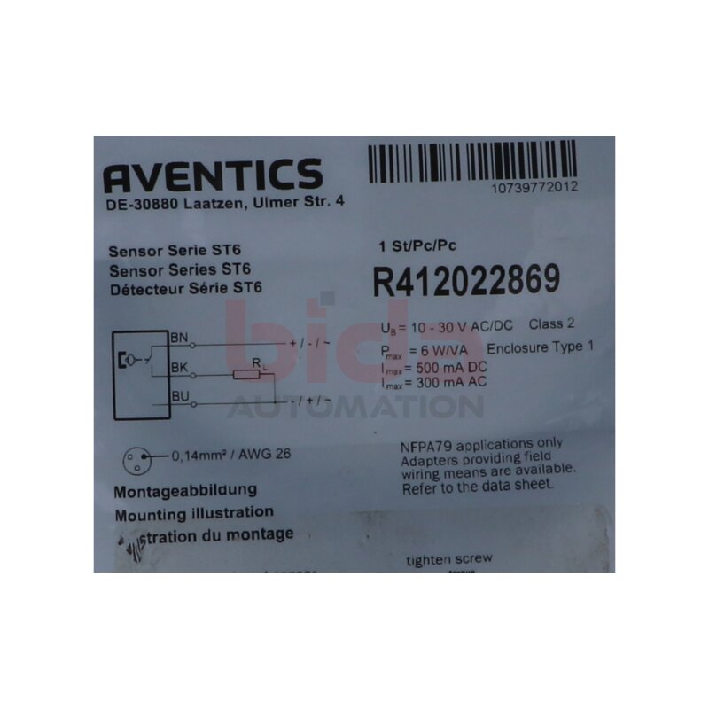 AVENTICS R412022869 Sensor 10-30V