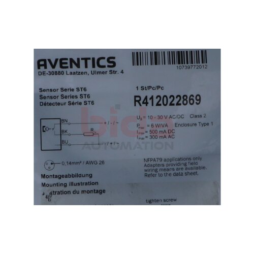 AVENTICS R412022869 Sensor 10-30V