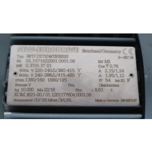 SEW Eurodrive RF17 DT71D4/TF/ES1S 0,37kW Getriebemotor...