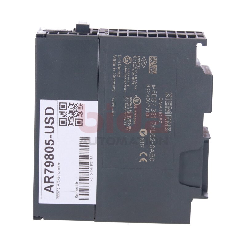 Siemens 6ES7331-7KB02-0AB0 SIMATIC S7-300 Analogeingabe SM 331 Analog input