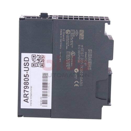 Siemens 6ES7331-7KB02-0AB0 SIMATIC S7-300 Analogeingabe SM 331 Analog input