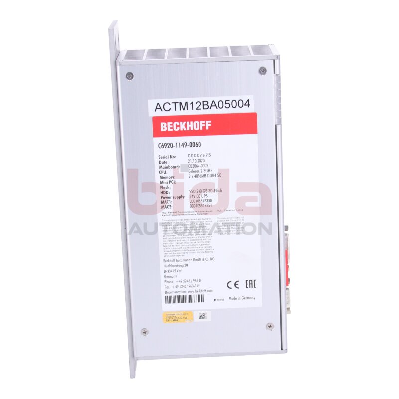 BECKHOFF C6920-1149-0060 Schaltschrank -Industie PC / Control cabinet - industrial PC 24V DC