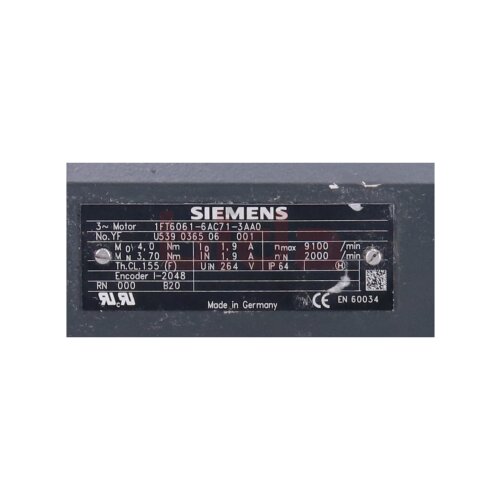 Siemens 1FT6061-6AC71-3AA0 / 1FT60616AC713AA0 SIMOTICS S Synchroner Servomotor synchronous servo motor