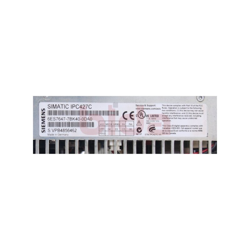 Siemens 6ES7647-7BK40-0DA0 / 6ES76477BK400DA0 SIMATIC IPC427C (Microbox PC)