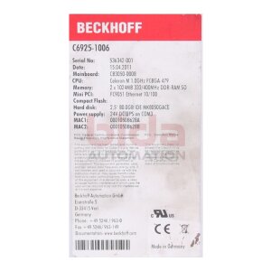 BECKHOFF C6925-1006 Lüfterloser...