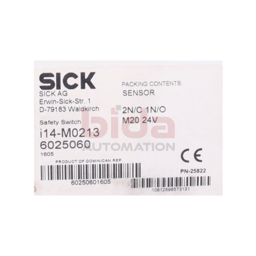 Sick i14-M0213 (6025060) Sicherheitsschalter Safety switch