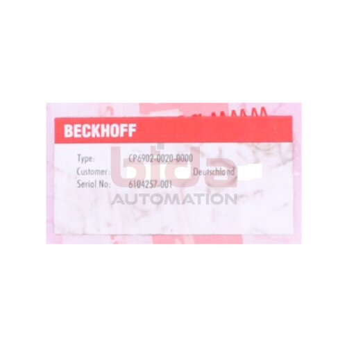 BECKHOFF CP6902-0020-0000 Economy-Einbau‑Control Panel / Economy built-in control panel