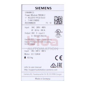 Siemens 6SL3210-1PE32-5UL0 SINAMICS PM 240-2...