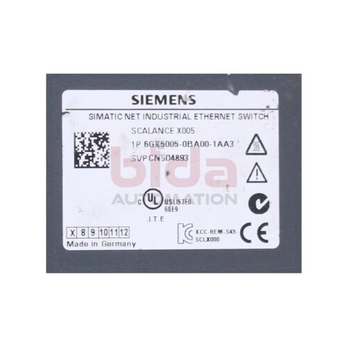 Siemens 6GK5005-0BA00-1AA3 / 6GK5 005-0BA00-1AA3 SCALANCE X005