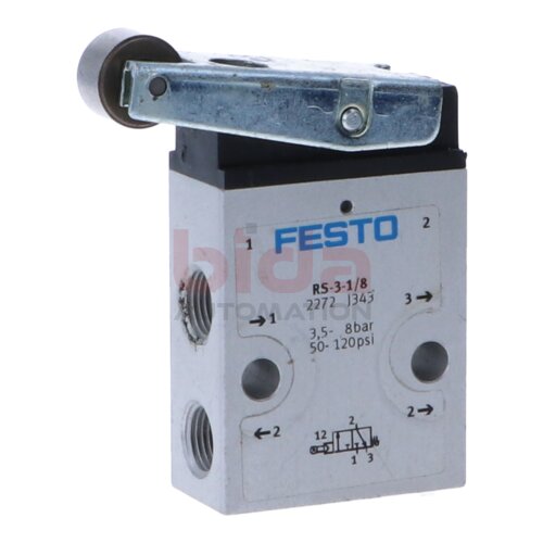 Festo RS-3-1/8 (2272)  Rollenhebelventil / Roller lever valve 3.5 bar ... 8 bar