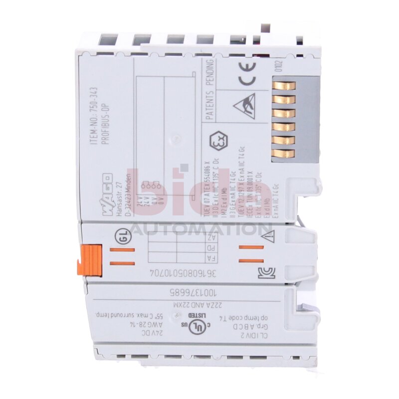 WAGO 750-343 Feldbuskoppler Fieldbus coupler PROFIBUS DP 12 MBd ECO