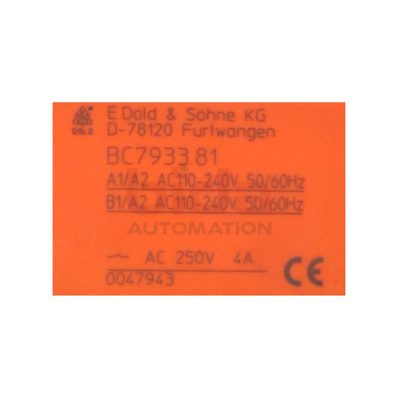 E.Dold &amp; S&ouml;hne KG BC793381 Zeitrelais / time relay 250V / 4A
