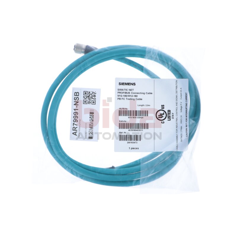 Siemens 6XV1830-3DH10 / 6XV1 830-3DH10 PROFIBUS M12 Steckleitung (ET 200) Connecting Cable