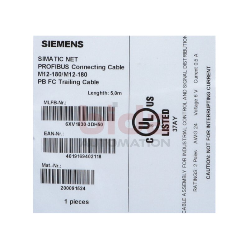 Siemens 6XV1830-3DH10 / 6XV1 830-3DH10 SIMATIC NET PROFIBUS Verbindungskabel Connecting Cable