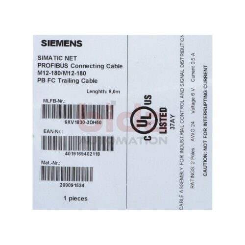 Siemens 6XV1830-3DH10 / 6XV1 830-3DH10 SIMATIC NET PROFIBUS Verbindungskabel Connecting Cable